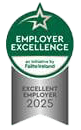 Award badge for Employer Excellence 2025 by Fáilte Ireland